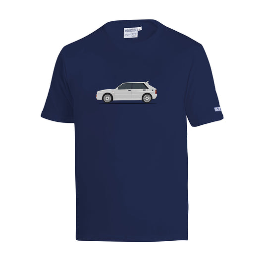 T-Shirt Sparco Lancia HF Heritage Delta Integrale - Blu Marine / Bianco