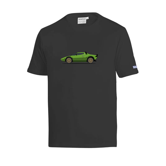 T-Shirt Sparco Lancia HF Heritage Gr.4 - Grigio Scuro / Verde