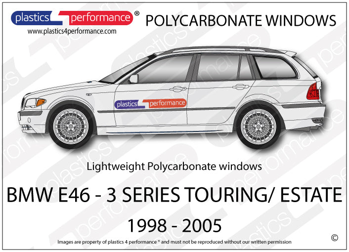 Carica immagine in Galleria Viewer, Vetri in Policarbonato per BMW E46 Touring

