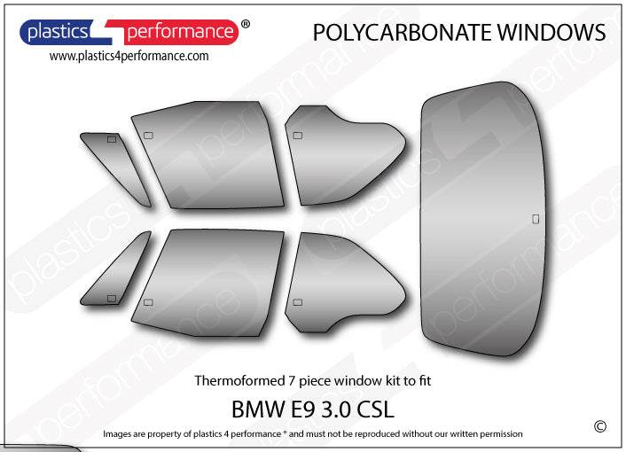 Carica immagine in Galleria Viewer, Vetri in Policarbonato per BMW 3.0 CSL E9
