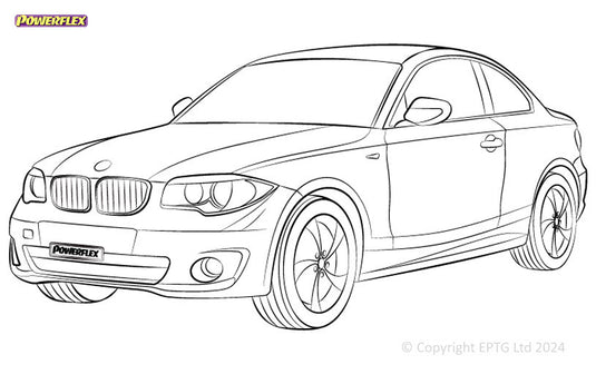 Schema boccole Powerflex BMW Serie 1 E81, E82, E87 & E88 (2004-2013)