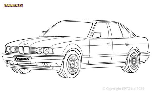 Schema boccole Powerflex BMW Serie 5 E34 (1988-1996)