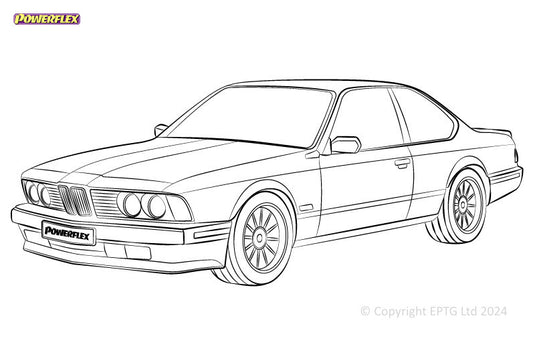 Schema boccole Powerflex BMW Serie 6 E24 (1982-1989)