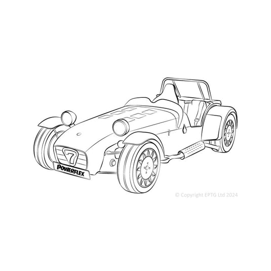 Silent block Powerflex Caterham 7 Chassis Imperial DeDion senza Watts (1973-2006)