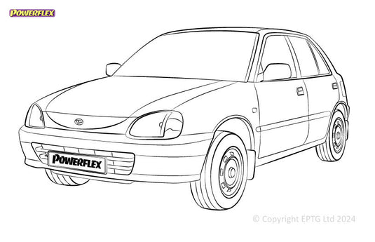 Schema boccole Powerflex Daihatsu Charade G202, G203 (1993-2000)