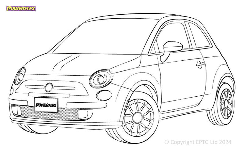 Carica immagine in Galleria Viewer, Silent block Powerflex Fiat 500 1.2-1.4L sauf Abarth (2007-)
