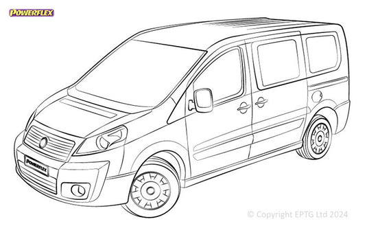 Schema boccole Powerflex Fiat Scudo MK1, MK2 (1995-2007)