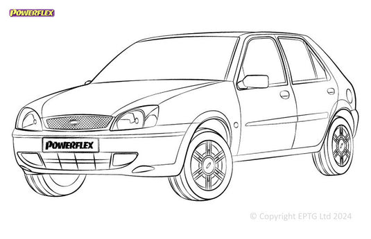 Schema boccole Powerflex Ford Fiesta Mk4 (1995 - 1999) & Mk5 (1999-2002)