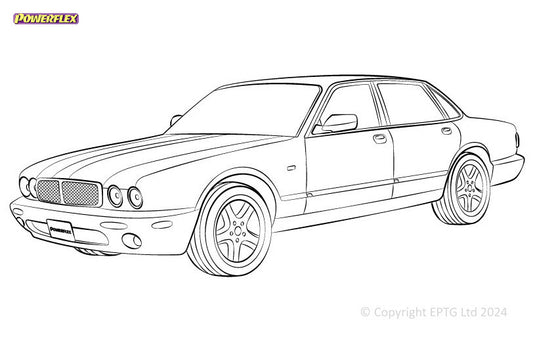 Schema boccole Powerflex Jaguar (Daimler) XJ8, XJR, XJ Sport - X308 (1997-2003)