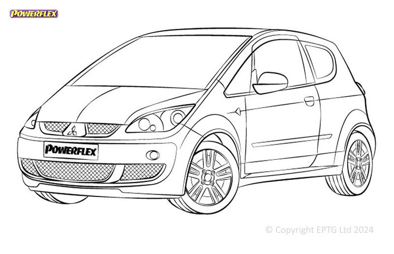 Carica immagine in Galleria Viewer, Schema boccole Powerflex Mitsubishi Colt (2002-2012)
