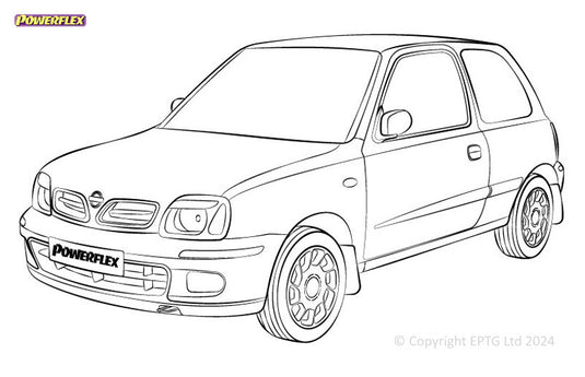 Schema boccole Powerflex Nissan Micra K11 - Gen2 (1992-2002)
