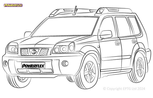 Schema boccole Powerflex Nissan X-Trail T30 (2000-2007)