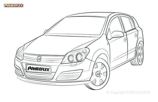 Schema boccole Powerflex Opel Astra MK5 - Astra H (2004-2010)
