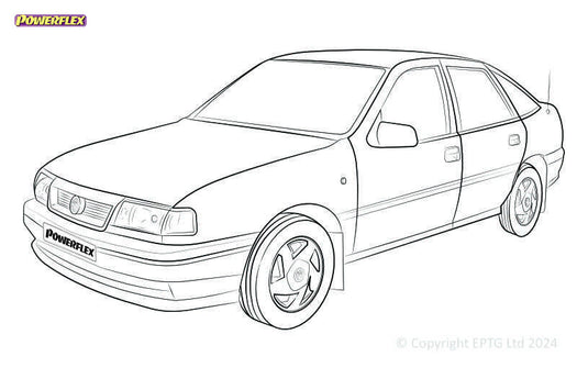 Schema boccole Powerflex Opel Cavalier 2WD (1989 - 1995), Vectra A (1989-1995)
