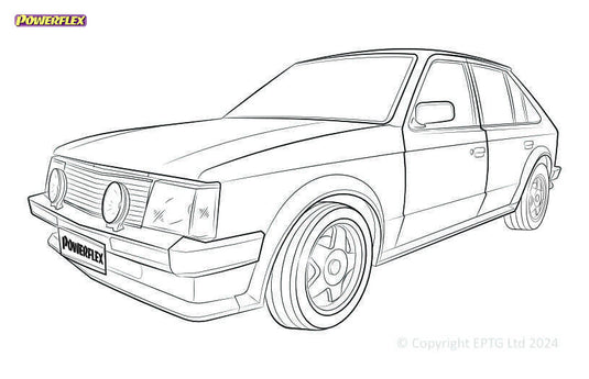 Schema boccole Powerflex Opel Kadett D (1980-1985)