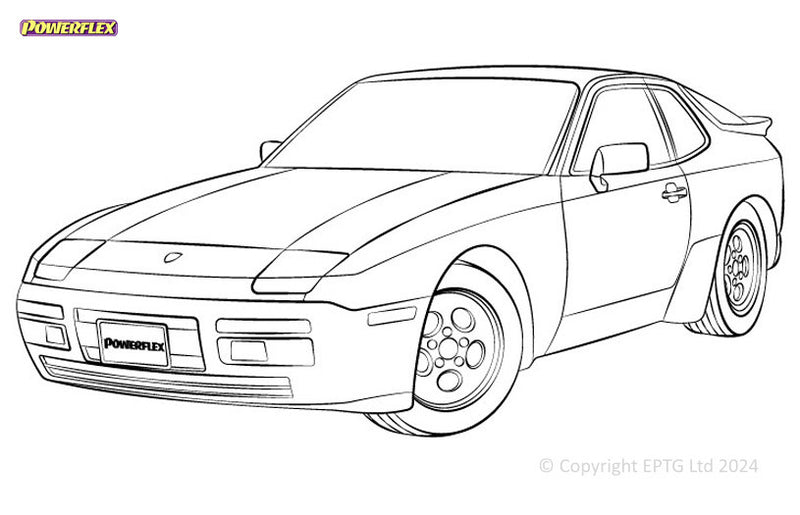 Carica immagine in Galleria Viewer, Schema boccole Powerflex Porsche 944 inc S2 &amp; Turbo (1985-1991)
