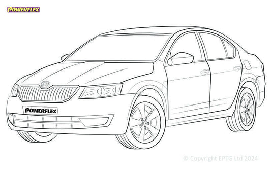 Silent block Powerflex Skoda Octavia 5E jusqu'à 150cv simple braccio