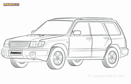Schema boccole Powerflex Subaru Forester SF (1997-2002)
