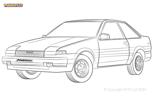 Schema boccole Powerflex Toyota Corolla AE80, 82, 90, 92, 93, 94, 95, 101, 102, 112 (1985-2001)