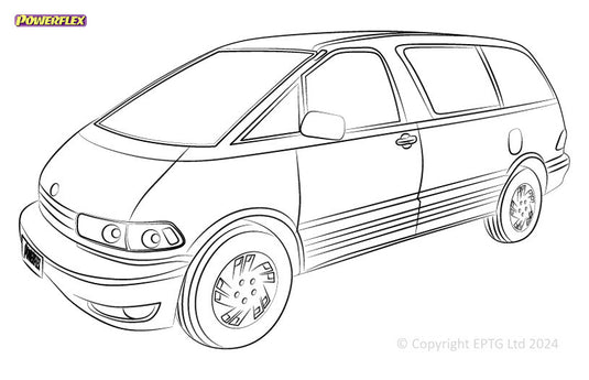 Schema boccole Powerflex Toyota Previa / Estima / Tarago (1990-1997)