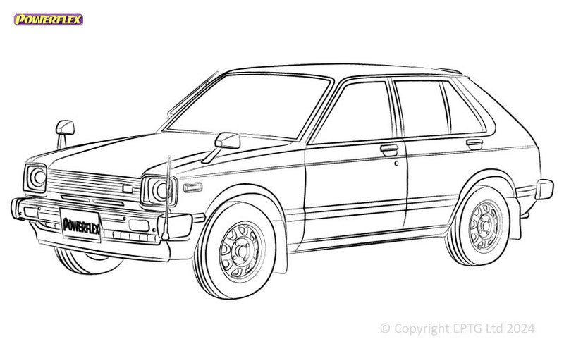 Carica immagine in Galleria Viewer, Schema boccole Powerflex Toyota Starlet KP60 (1978-1984)
