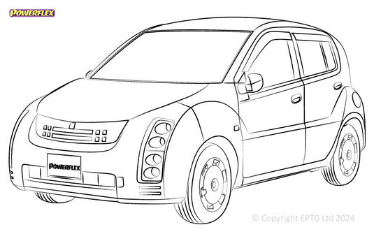Schema boccole Powerflex Toyota WiLL Cypha (2002-2005)