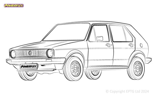 Schema boccole Powerflex Volkswagen Golf MK1 inc Cabriolet (1973-1994)