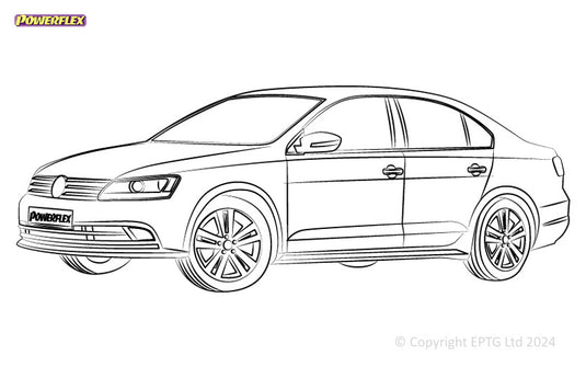Schema boccole Powerflex Volkswagen Jetta MK6 A6 simple braccio (2011-2018)