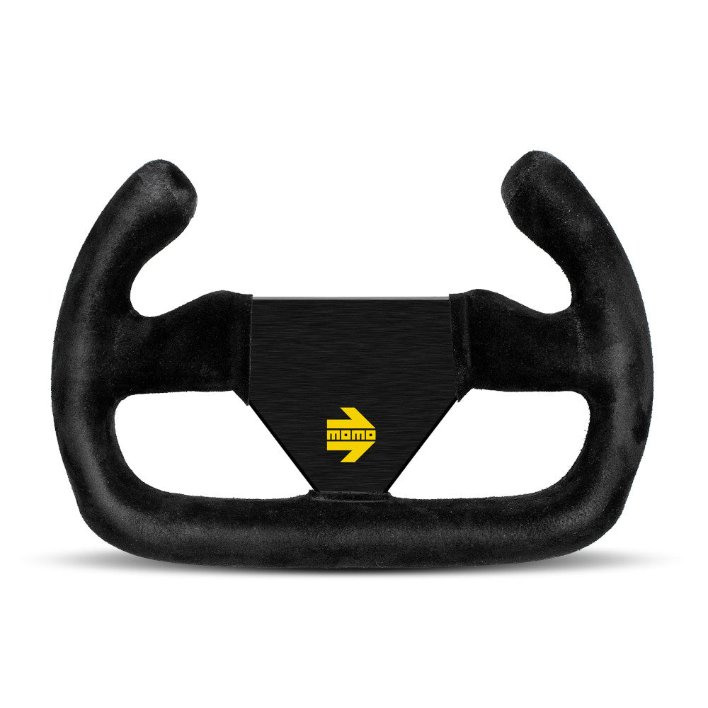 Volante Momo Mod. 12/C, Scamosciato Nero, Razze Nere - 25 cm
