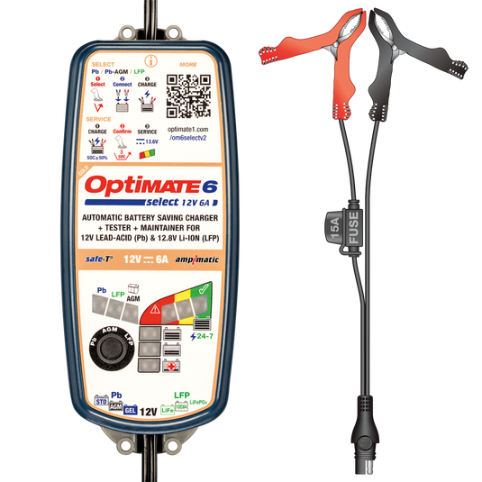 Caricabatterie OptiMate 6 Select V2 AGM, GEL, EFB, piombo-acido e litio LiFePO4 12V