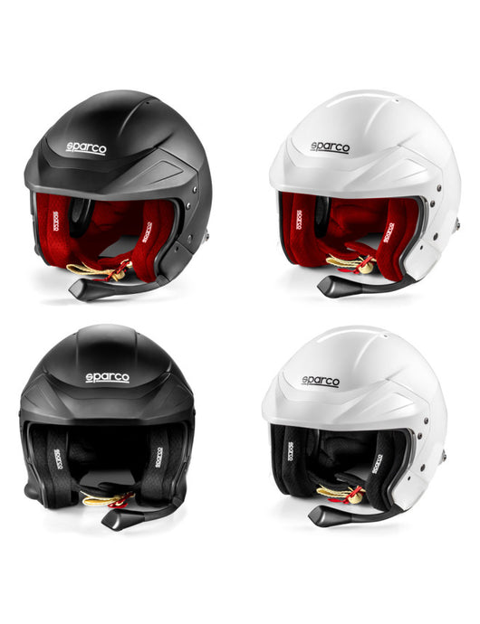 Casco jet SPARCO FLUX RJ-i Hans FIA 8859-2024 con interfono