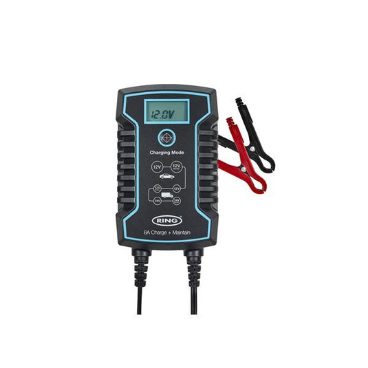 CARICABATTERIE INTELLIGENTE + MANTENIMENTO DELLA CARICA 8A 12V AD ANELLO