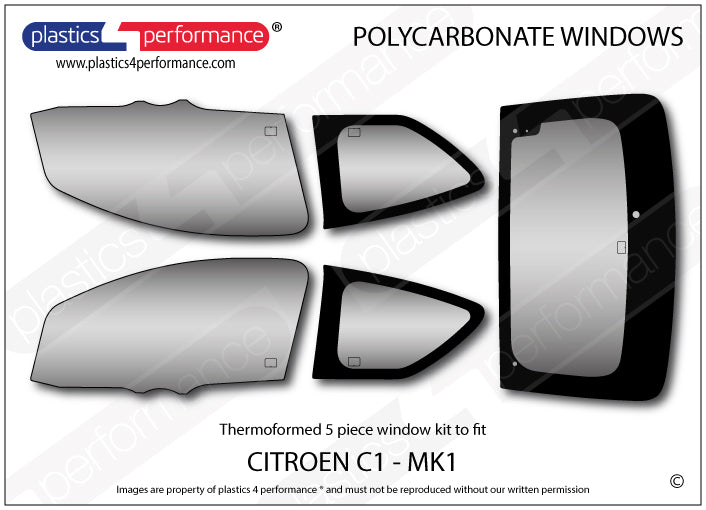 Carica immagine in Galleria Viewer, Vetri in Policarbonato per Citroen C1
