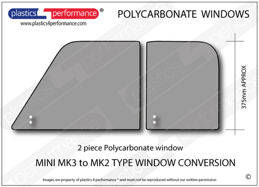 Vetri in Policarbonato per Conversione Mini Classic da MK3 a MK2