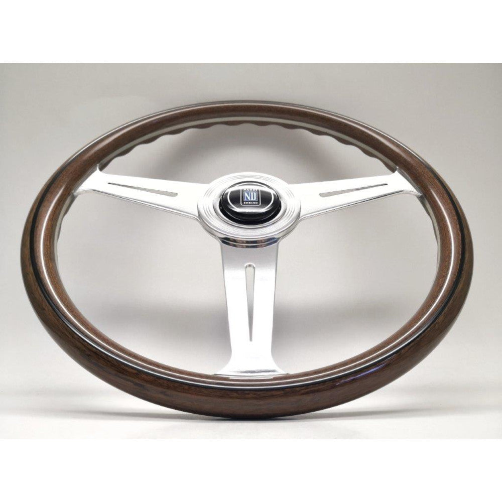 Volante Nardi Classic ND36, Legno, Razze Cromate, Piatto