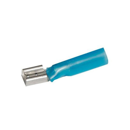 Connettori piatti femmina termorestringenti blu x50