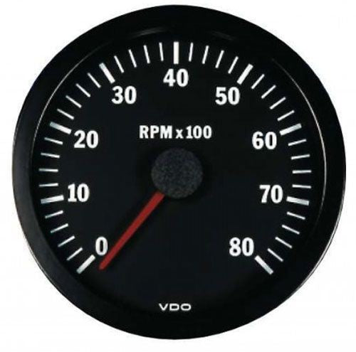Contagiri VDO 8000 RPM Diametro 100 Fondo Nero 4 / 6 / 8 Cilindri Diesel / Benzina