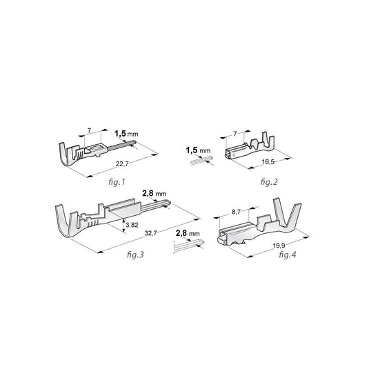 Terminali maschio 05/1.5mm² x50 pezzi