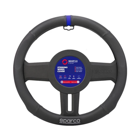Couvre volant noir avec liseret bleu SPARCO Ø37,5cm