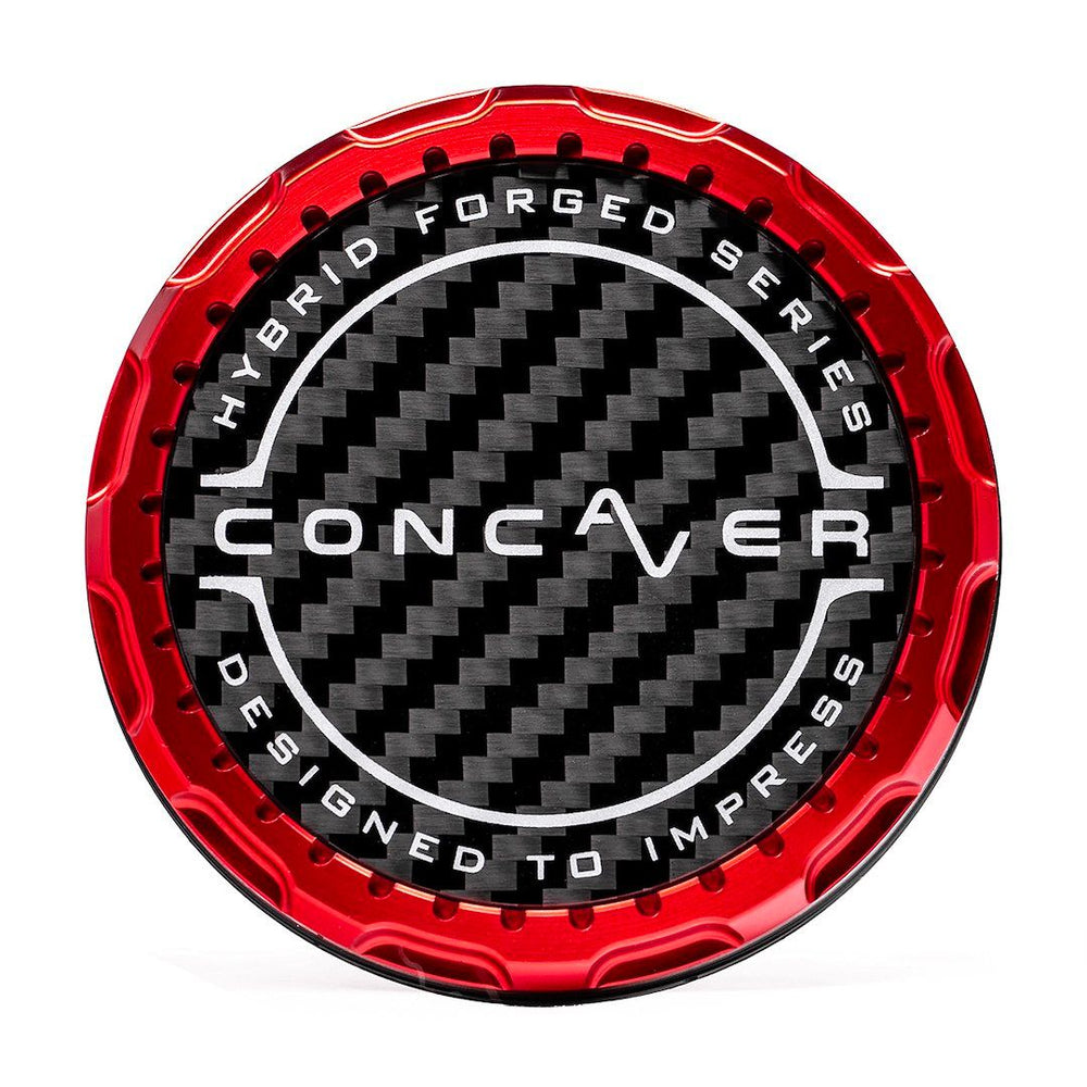 Coprimozzo Concaver - Carbonio - Rosso Anodizzato