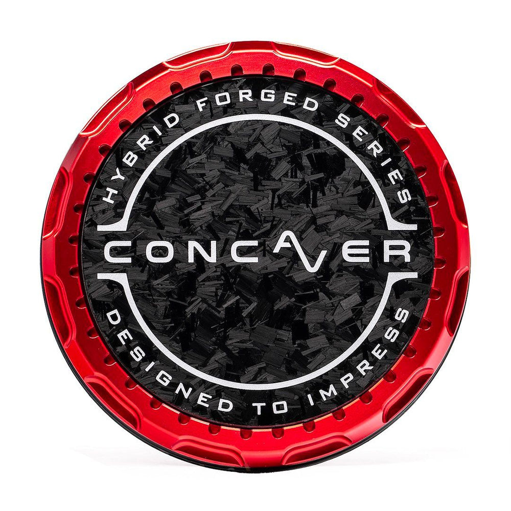 Coprimozzo Concaver - Carbonio Forgiato - Rosso Anodizzato