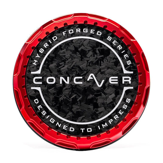 Coprimozzo Concaver - Carbonio Forgiato - Rosso Anodizzato