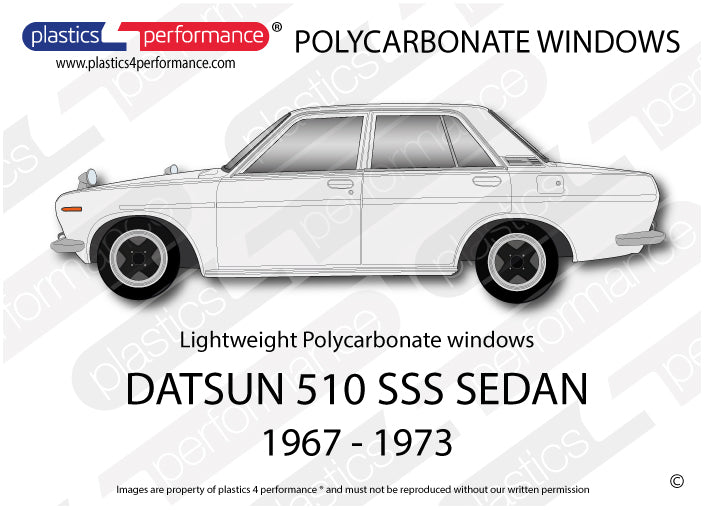 Carica immagine in Galleria Viewer, Vetri in Policarbonato per Datsun 510 SSS 4 Porte
