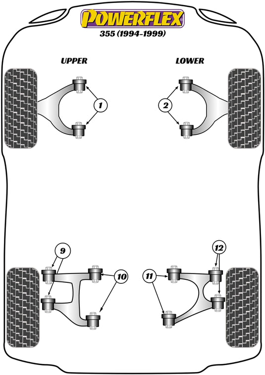 Schema silent block Powerflex per Ferrari 355 (94-99)