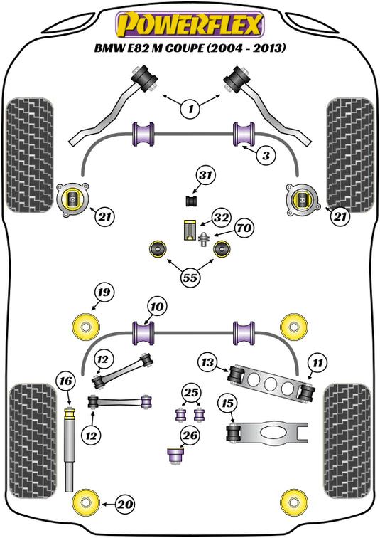 Schema silent block Powerflex per BMW 1M E82 (10-12)