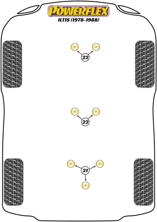 Schema silent block Powerflex per VW Iltis (78-88)