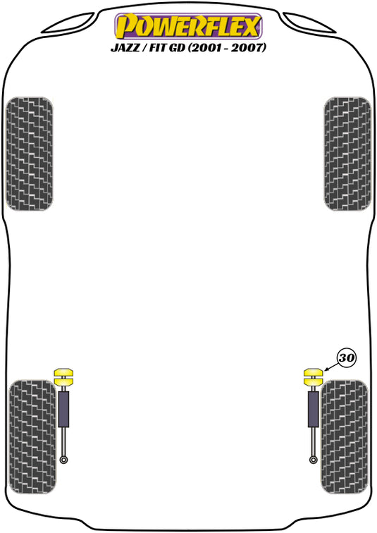 Schema silent block Powerflex per Honda Jazz GD (01-07)