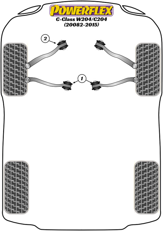 Schema silent block Powerflex per Mercedes Classe C W204/C204, incluse AMG (08-15)