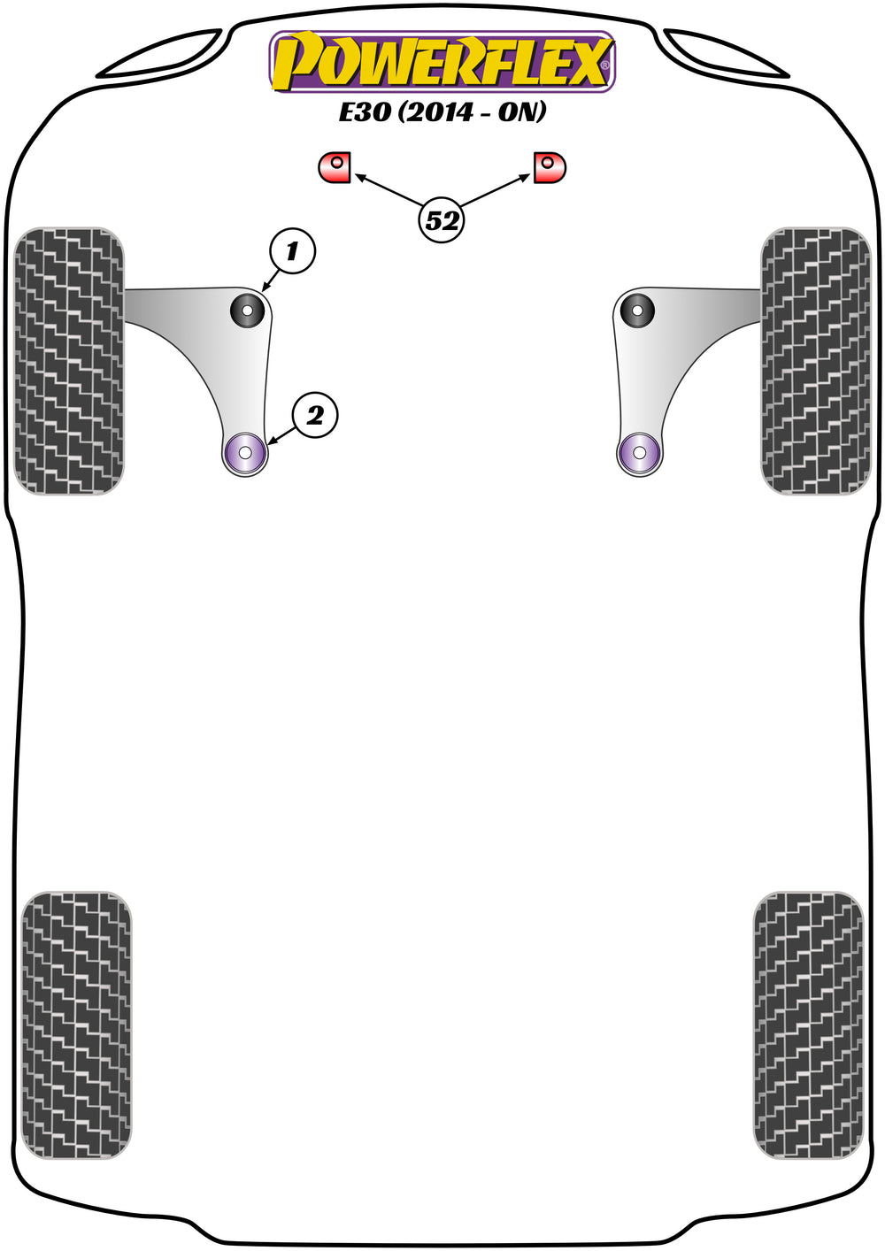 Schema silent block Powerflex per Venucia E30 (2014+)