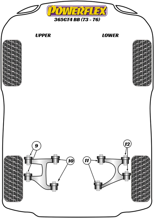 Schema silent block Powerflex per Ferrari 365 GT4 BB (73-76)